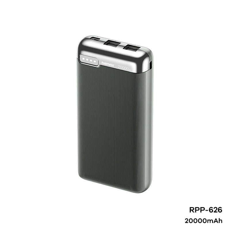 Picture of REMAX RPP-626 20000mAh RUINAY SERIES 2.1A FAST CHARGING POWER BANK (INPUT-TYPE-C/MICRO) (OUTPUT-USB 1/2)-Black