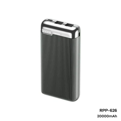 Picture of REMAX RPP-626 20000mAh RUINAY SERIES 2.1A FAST CHARGING POWER BANK (INPUT-TYPE-C/MICRO) (OUTPUT-USB 1/2)-Black