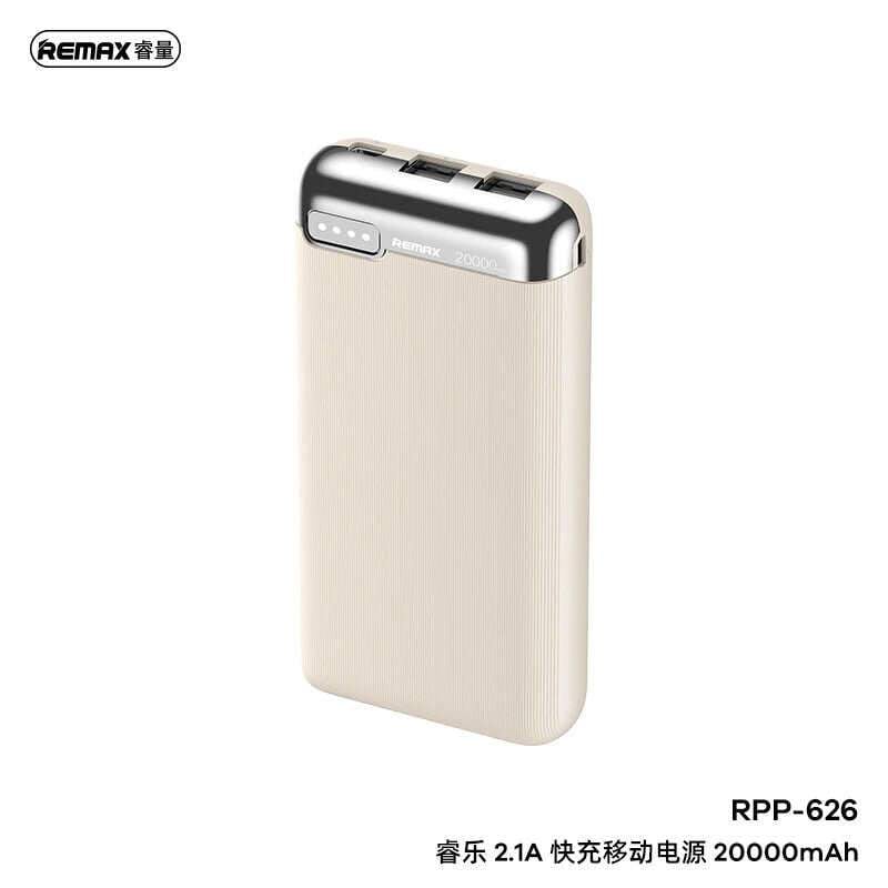 Picture of REMAX RPP-626 20000mAh RUINAY SERIES 2.1A FAST CHARGING POWER BANK (INPUT-TYPE-C/MICRO) (OUTPUT-USB 1/2)-Black
