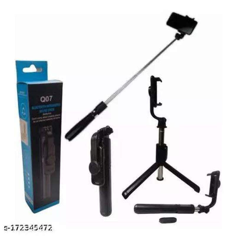 Picture of Q07 100 (cm) Bluetooth Integrated Selfie Stick with Bluetooth Remote Control-Black