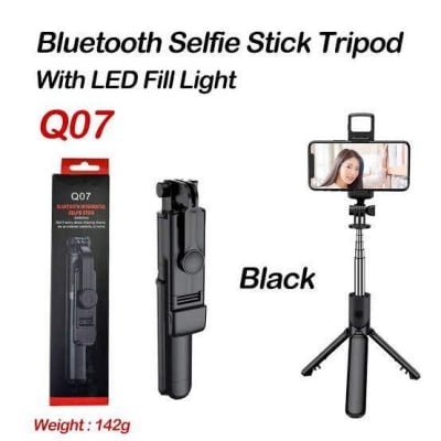 Picture of Q07 100 (cm) Bluetooth Integrated Selfie Stick with Bluetooth Remote Control-Black