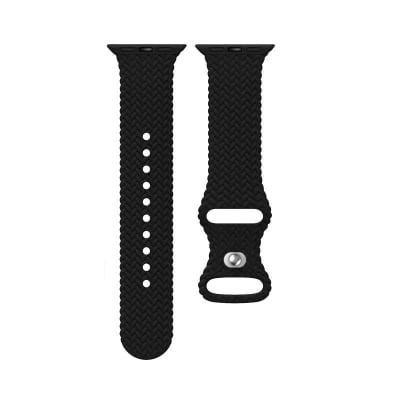 Picture of Silicone Braided Straps Compatible with Apple Watch Strap 38mm 40mm 41mm 42mm 44mm 45mm Women Men, Silicone Braided Design Wristband Strap Compatible with iWatch Series 8 7 6 5 4 3 2 1 SE.