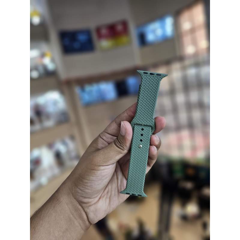 Picture of Silicone Braided Straps Compatible with Apple Watch Strap 38mm 40mm 41mm 42mm 44mm 45mm Women Men, Silicone Braided Design Wristband Strap Compatible with iWatch Series 8 7 6 5 4 3 2 1 SE.