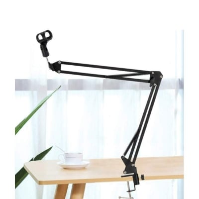 Picture of Microphone Arm Stand, Flexible 4Kg Load Microphone Suspension Boom for Metal Goose Neck for Most Handheld Microphones-Black