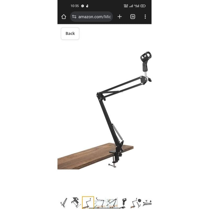 Picture of Microphone Arm Stand, Flexible 4Kg Load Microphone Suspension Boom for Metal Goose Neck for Most Handheld Microphones-Black