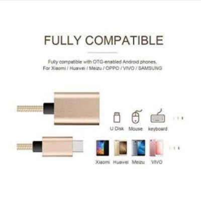 Picture of Type C OTG USB Adapter , USB-C to USB 3.0 OTG Adapter Type C Male to USB Female Adapter for all SmartPhone etc-Black