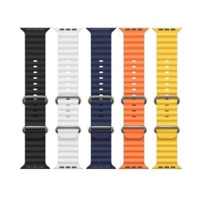 Picture of Premium Ocean Band Compatible with for Apple Watch Band 42mm 44mm 45mm 49mm for Women Men, Adjustable Loop Silicone Waterproof Sport Strap for iWatch Series Ultra/8/7/6/5/4/3 ( only belt )