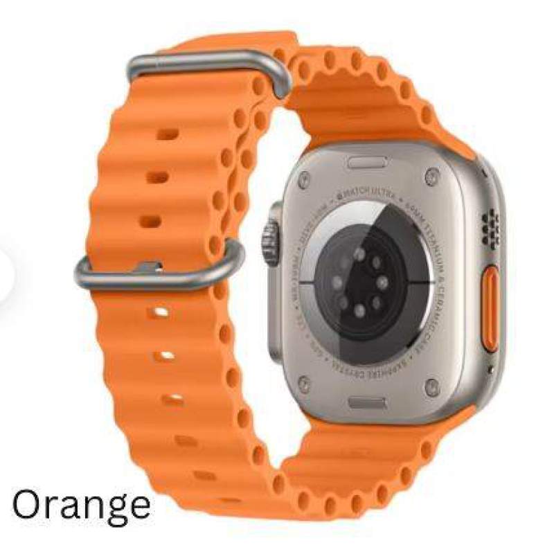 Picture of Premium Ocean Band Compatible with for Apple Watch Band 42mm 44mm 45mm 49mm for Women Men, Adjustable Loop Silicone Waterproof Sport Strap for iWatch Series Ultra/8/7/6/5/4/3 ( only belt )