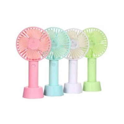 Picture of Mini Handheld Fan, Small Handheld Fan Portable with Base, USB Desk Fan Rechargeable Personal Cooling Fan for Office Travel Outdoors