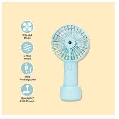 Picture of Mini Handheld Fan, Small Handheld Fan Portable with Base, USB Desk Fan Rechargeable Personal Cooling Fan for Office Travel Outdoors