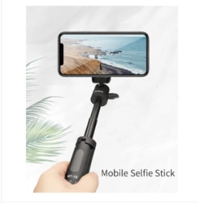 Picture of Jmary MT-19 Mini Selfie Stick with Tripod Stand (Coming with Universal Mobile Phone Holder) Compatible with Phones, Microphone, Action Camera & DSLR-Black