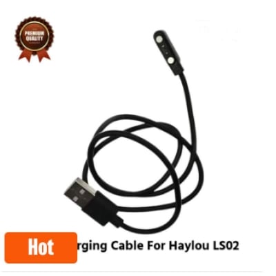 Picture of Haylou Solar LS02 Magnetic Charging Cable High Quality USB Charger Cable USB Charging Cable Dock Bracelet Charger for Haylou Solar LS02 Smart Watch-Black