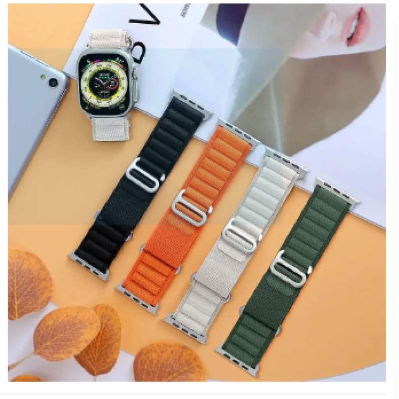Picture of Nylon Strap for Apple Watch Ultra 2 Band 49mm 44mm 8 9 7 45mm 40mm 41mm Mm Nylon Bracelet Correa Iwatch Series SE 6 5 4 42mm 44