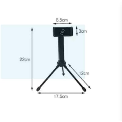 Picture of Mini Metal Mobile Camera Tripod Stand - Tripod - Tripod For Mobile-Black