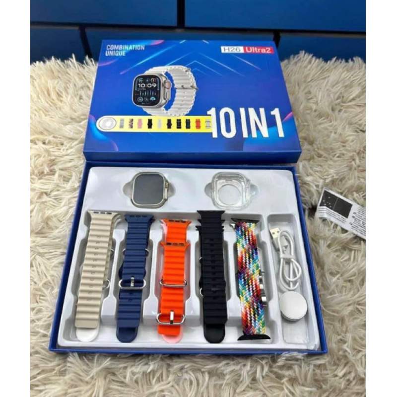 Picture of ULTRA 10 IN 1 STRAPS H 26 ULTRA 2 SMART WATCH | 2.0 HD display Screen | 49mm | Wireless Charging | GIFT PACK-Multicolor
