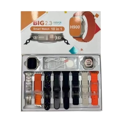 Picture of H900ultra 10 in 1 Wrist Band Watch 49mm 8 Straps Wireless Charger Smart Watch 2.3 Inch Large Screen Smartwatch H900-Multicolor
