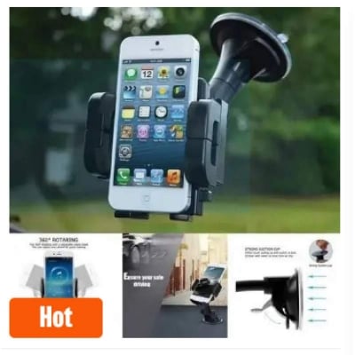 Picture of Plastick black long neck car mobaile phone holder with mobail holder cz 3115( havy duty)-Black