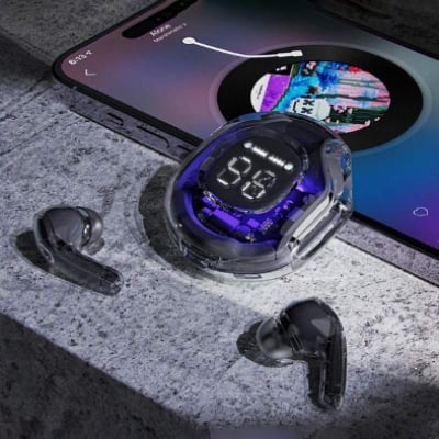 Picture of Ultrapods Pro True Wireless Earbuds with Display Transparent Design, Bluetooth 5.3 Water Proof