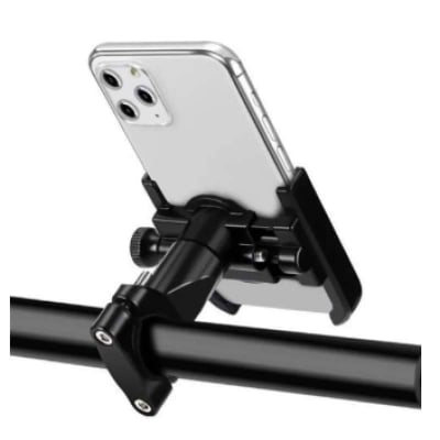 Picture of Ride with Confidence: Techway Rider-Black Metal Mobile Phone Holder for Motorcycle Bike - Effortlessly Secure Your Device for a Safe Journey.
