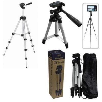 Picture of Tiktok Facebook Youtube Video Making Tripod 3110 / 3120 Camera Stand With Phone Holder Clip- Tripod For Mobile