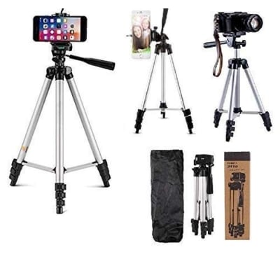 Picture of Tiktok Facebook Youtube Video Making Tripod 3110 / 3120 Camera Stand With Phone Holder Clip- Tripod For Mobile