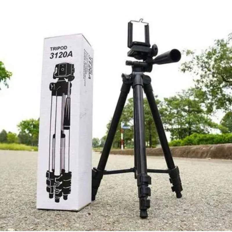 Picture of Tiktok Facebook Youtube Video Making Tripod 3110 / 3120 Camera Stand With Phone Holder Clip- Tripod For Mobile