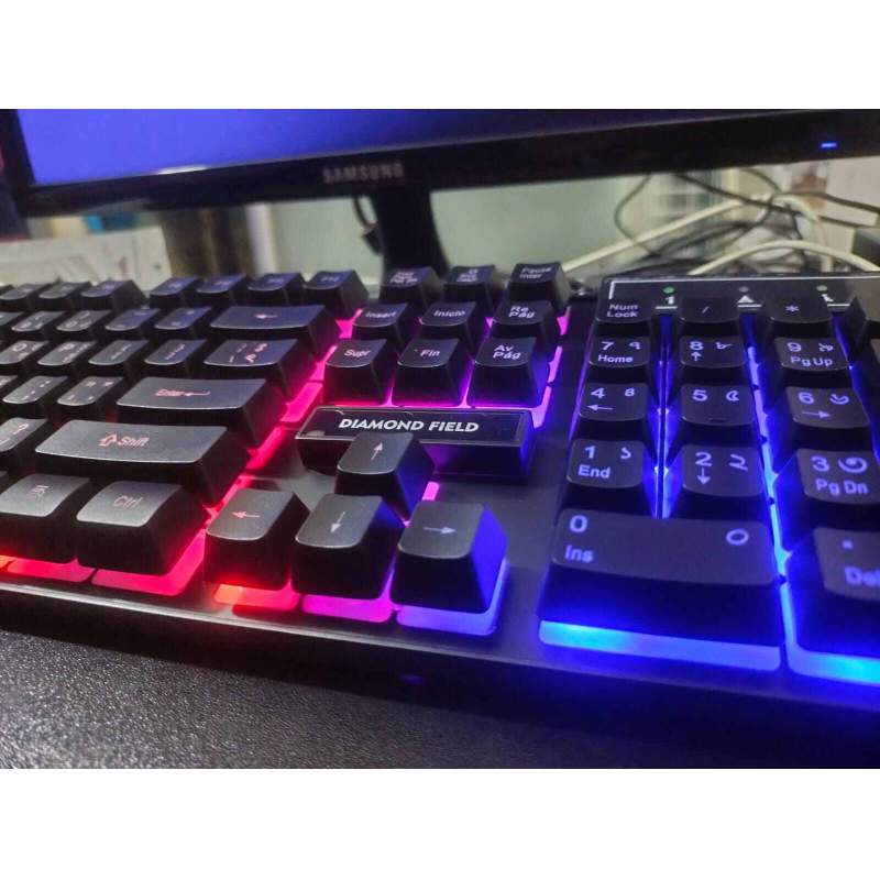 Picture of RGB PRO GAMING KEYBOARD With Bangla Keypet DF001 DIAMOND FIELD-black