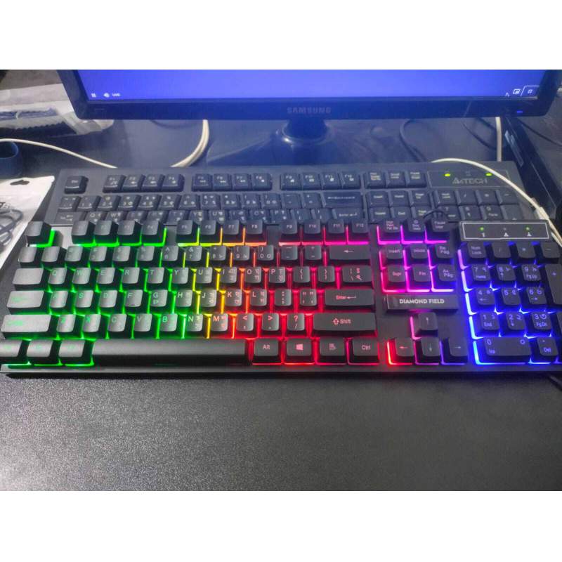 Picture of RGB PRO GAMING KEYBOARD With Bangla Keypet DF001 DIAMOND FIELD-black