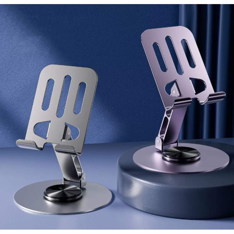 Picture of Full Metal Folding 360 ° Rotating Desktop Mobile Phone Holder Stand For iphone ipad Universal Portable Mechanical Metal Stand-Black