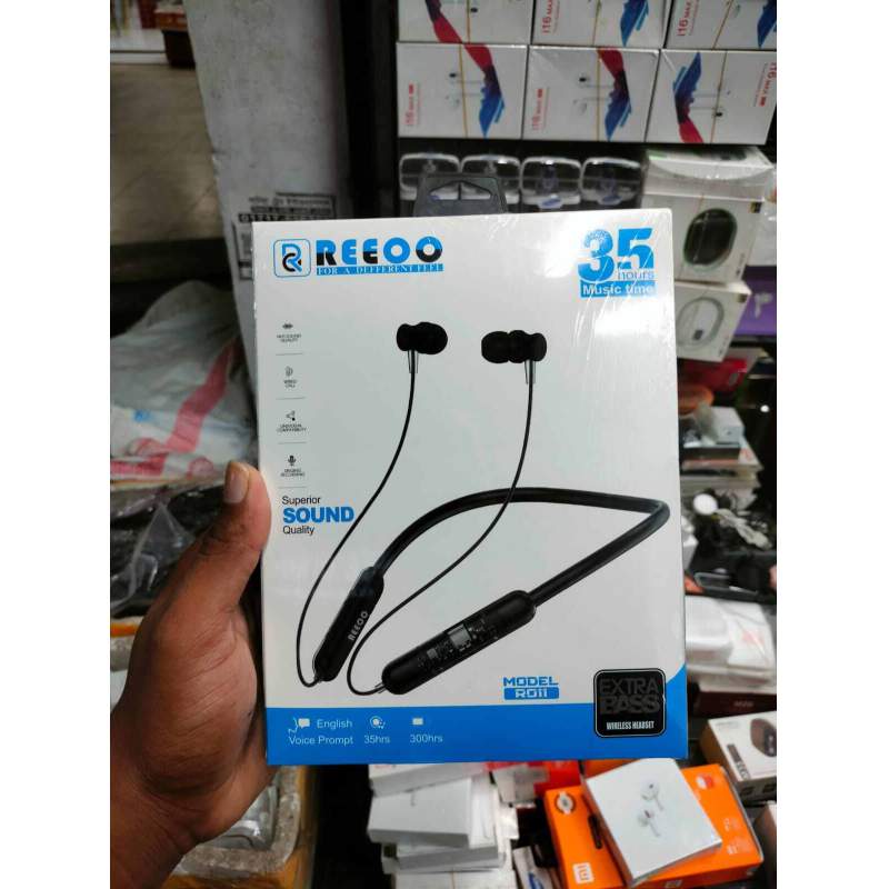 Picture of Reeoo Ro11 Bluetooth 5.3 Wireless Neckband Earphone-Black