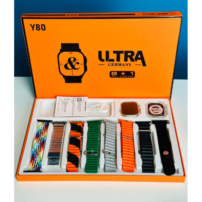 Picture of Y80 Ultra Smartwatch With 8 Strap-Multicolor