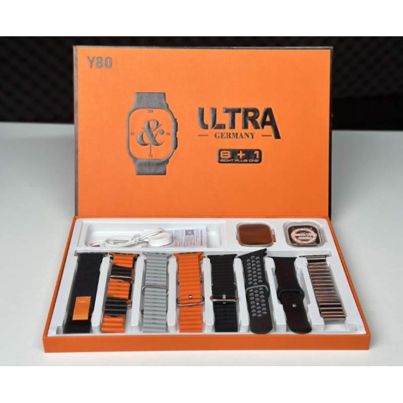 Picture of Y80 Ultra Smartwatch With 8 Strap-Multicolor