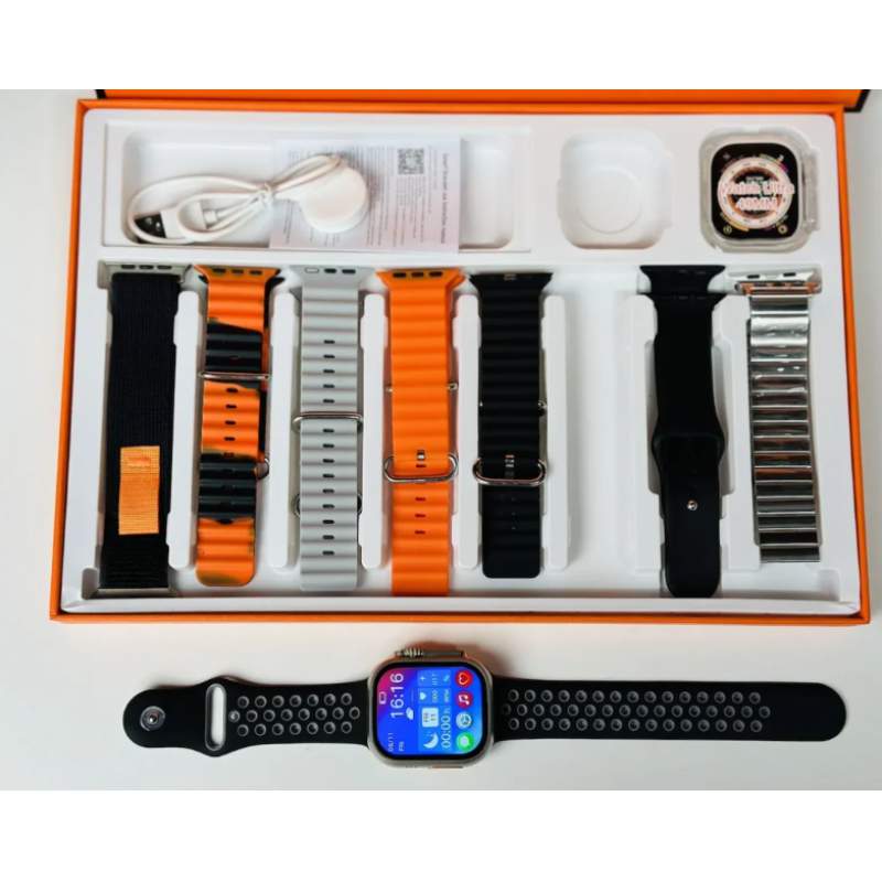 Picture of Y80 Ultra Smartwatch With 8 Strap-Multicolor