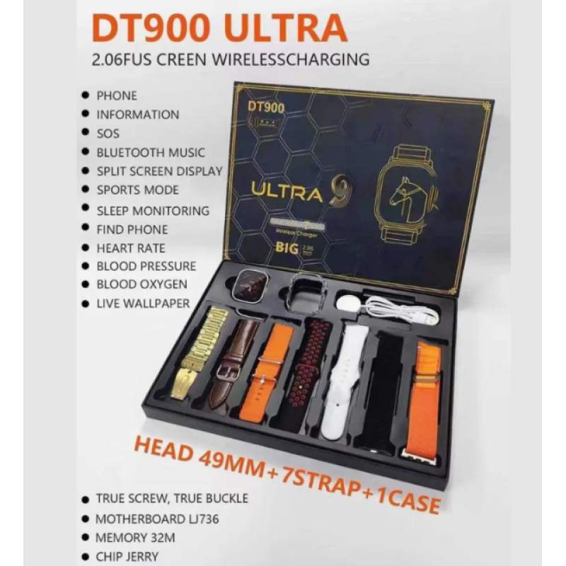 Picture of DT 900 Ultra SmartWatch With Free 7 Straps-Multicolor