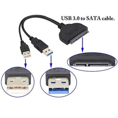 Picture of High-Speed USB SATA Cable External Hard Disk Reader 2.5 HDD SSD Hard Drive Adapter 22cm/35cm/50cm USB 3.0/2.0 for Optional-Black