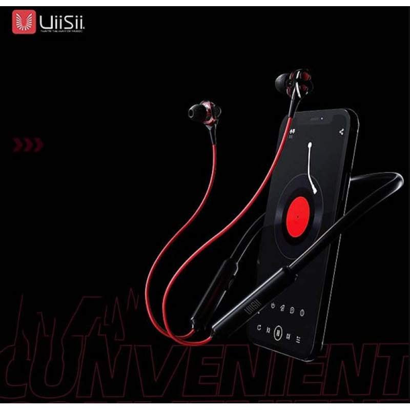 Picture of UiiSii BN28 Dual Driver Bluetooth Neckband Earphone Waterproof In Ear Earphones-Black