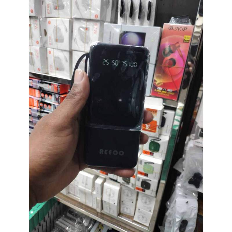 Picture of 10000 MAH Powerbank with LED Display and All in One Cable set-Black