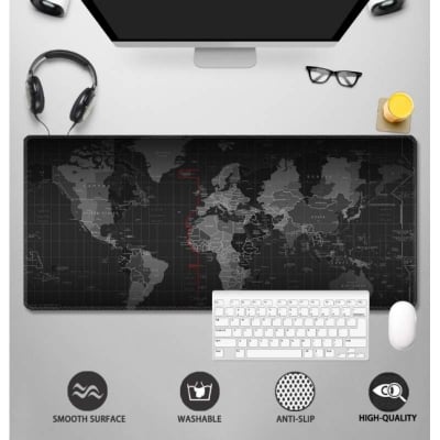 Picture of Office Mouse Pad - Multicolor- Gaming Big Size mouse pad Size 27X12 Inch 700mmX300mm-Black