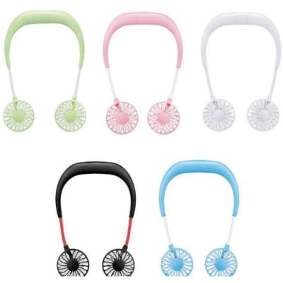Picture of Portable Hanging Neck Fan Mini Portable USB Rechargeable Fan 3-gear Wind Speed 360° Rotation Fan-Black