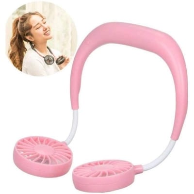 Picture of Portable Hanging Neck Fan Mini Portable USB Rechargeable Fan 3-gear Wind Speed 360° Rotation Fan-Black