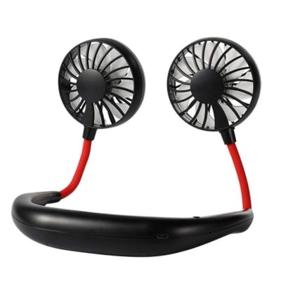 Picture of Portable Hanging Neck Fan Mini Portable USB Rechargeable Fan 3-gear Wind Speed 360° Rotation Fan-Black