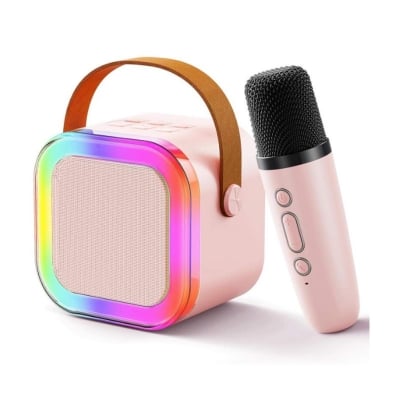 Picture of K12 Portable Bluetooth Speaker with Karaoke Mic, RGB Lights, HiFi Sound, and Subwoofer-Multicolor