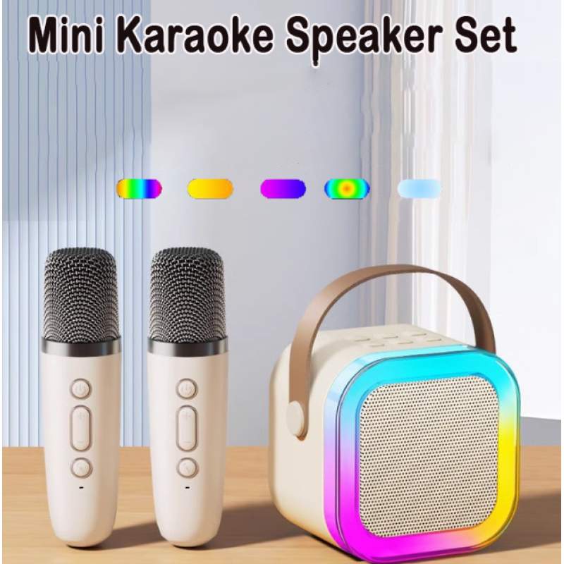 Picture of K12 RGB Karaoke Bluetooth Speaker with One Microphones, 8W Sound Power, Bluetooth 5.0 Connectivity-Multicolor
