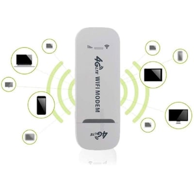 Picture of 3G/4G LTE All Operator SIM Supported WiFi Modem & Wi-Fi HotSpot Wireless USB Dongle (150Mbps,)-White