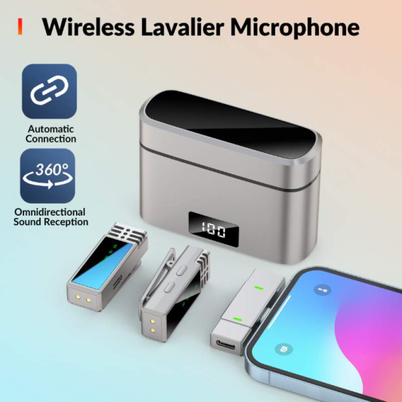 Picture of Jmary MW-15 2.4G Dual Wireless Microphone Type-C For Mobile-Black