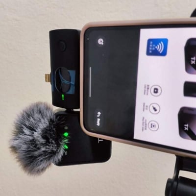 Picture of F11-2 Collar Wireless Microphone iPhone/Android & Type C Supported 99% Noise Cancellation-Black