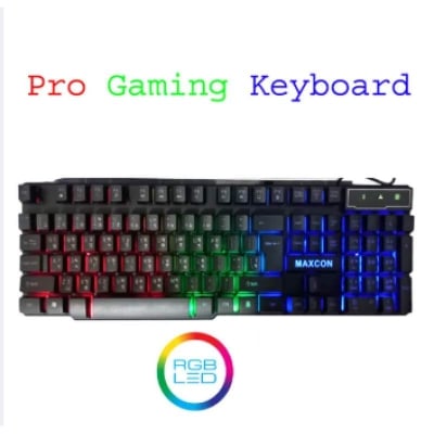 Picture of Maxcon MC-30 Pro Gaming Keyboard With LEDs Keys-black