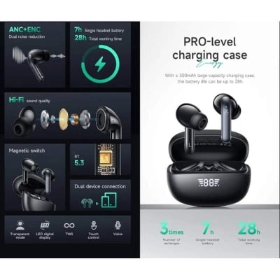 Picture of Hoco EQ5 ANC+ENC TWS Earbuds-Black