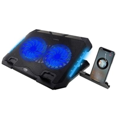 Picture of S900 Cooling Pad For 14-17 Inch Laptops Gaming Notebook Dual USB Ports Adjustable Height RGB Laptop Cooling Pad Stand-Black