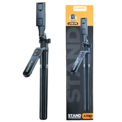 Picture of PLOKAMA P9 LED Tongsis Tripod Bluetooth Selfie Stick-Black